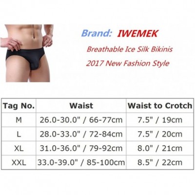 Bikinis Mens Ultra Thin Soft Low Rise Briefs Breathable Ice Silk Triangle Bikini Brief Sport Pouch Underwear - Red Boxer Brie...