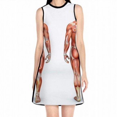 Nightgowns & Sleepshirts Medical .Leaf and Pills-Women's Sleeveless Printed Princess Dress S - Multi 08 - CI19CS2E99Z