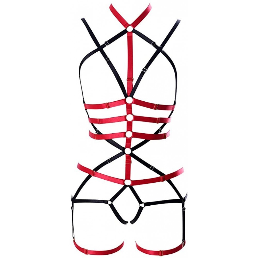 Garters & Garter Belts Women's Full Body Harness Bra Garter Set Lingerie cage Gothic Punk Belt Festival Rave Chest Strap Plus...