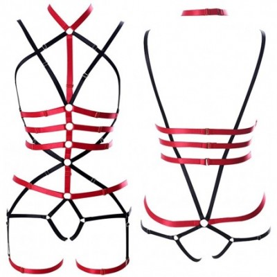 Garters & Garter Belts Women's Full Body Harness Bra Garter Set Lingerie cage Gothic Punk Belt Festival Rave Chest Strap Plus...