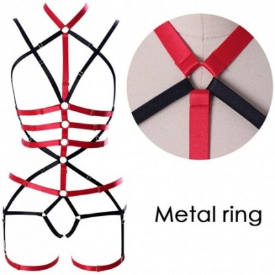 Garters & Garter Belts Women's Full Body Harness Bra Garter Set Lingerie cage Gothic Punk Belt Festival Rave Chest Strap Plus...