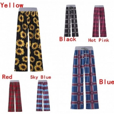 Bottoms Gloous Spring Autumn Drawstring Trousers Women American Flag Wide Leg Pants Leggings - Red - C8198W6OZ8L