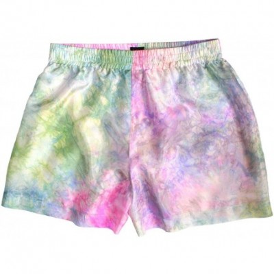 Bottoms Melodious Pastel Tie Dye 100% Mulberry Silk Sleep Shorts for Women - Pajama Shorts- Silk Boxers - CG19DT4XU92