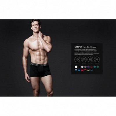 Boxer Briefs Men's (Pack of 2- 3) Relaxed Stretch 9 inches Cool Dry Brief Mesh Underwear Trunk - Fly-front 3inch 2pack(mbu01)...