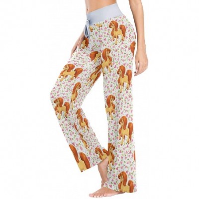 Bottoms Women Pajama Pants Sleepwear Comfy Casual Palazzo Lounge Pants Wide Leg - Color 4 - C2197ND2KHX