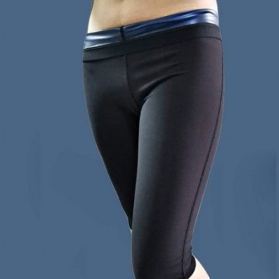 Thermal Underwear Sexy Womens Men Body Shaper Thigh Sweating Slimming Waist Slim Pants - Black - C41983EYREN