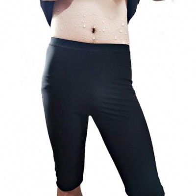 Thermal Underwear Sexy Womens Men Body Shaper Thigh Sweating Slimming Waist Slim Pants - Black - C41983EYREN