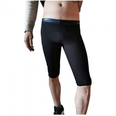 Thermal Underwear Sexy Womens Men Body Shaper Thigh Sweating Slimming Waist Slim Pants - Black - C41983EYREN