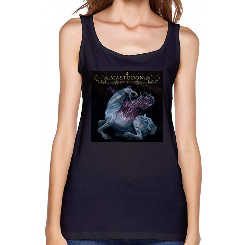 Camisoles & Tanks Mastodon Women Fashion Tank Top Shirt Casual Vest Black - CU199OMRLM4