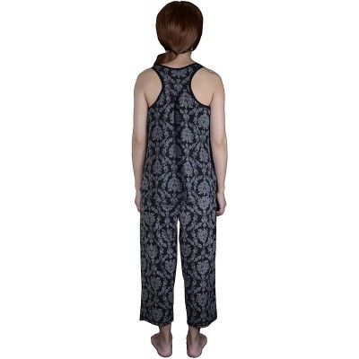 Sets Women's Super Soft Feel Pajama Set(Rayon) - Damask Black - CN188ASLTAS