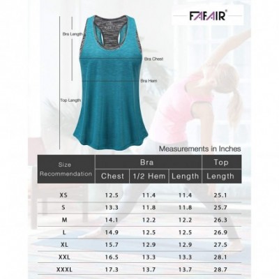 Camisoles & Tanks Workout Tops for Women with Built in Bra Tanks Activewear Yoga Running Shirt - Purple&pink Bra - CM18WH73QRE