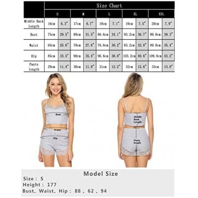 Sets Women Sexy Pajamas Sleeveless Lace Camisole Shorts Set Summer Sleepwear - Black - CE18RKHDZUK