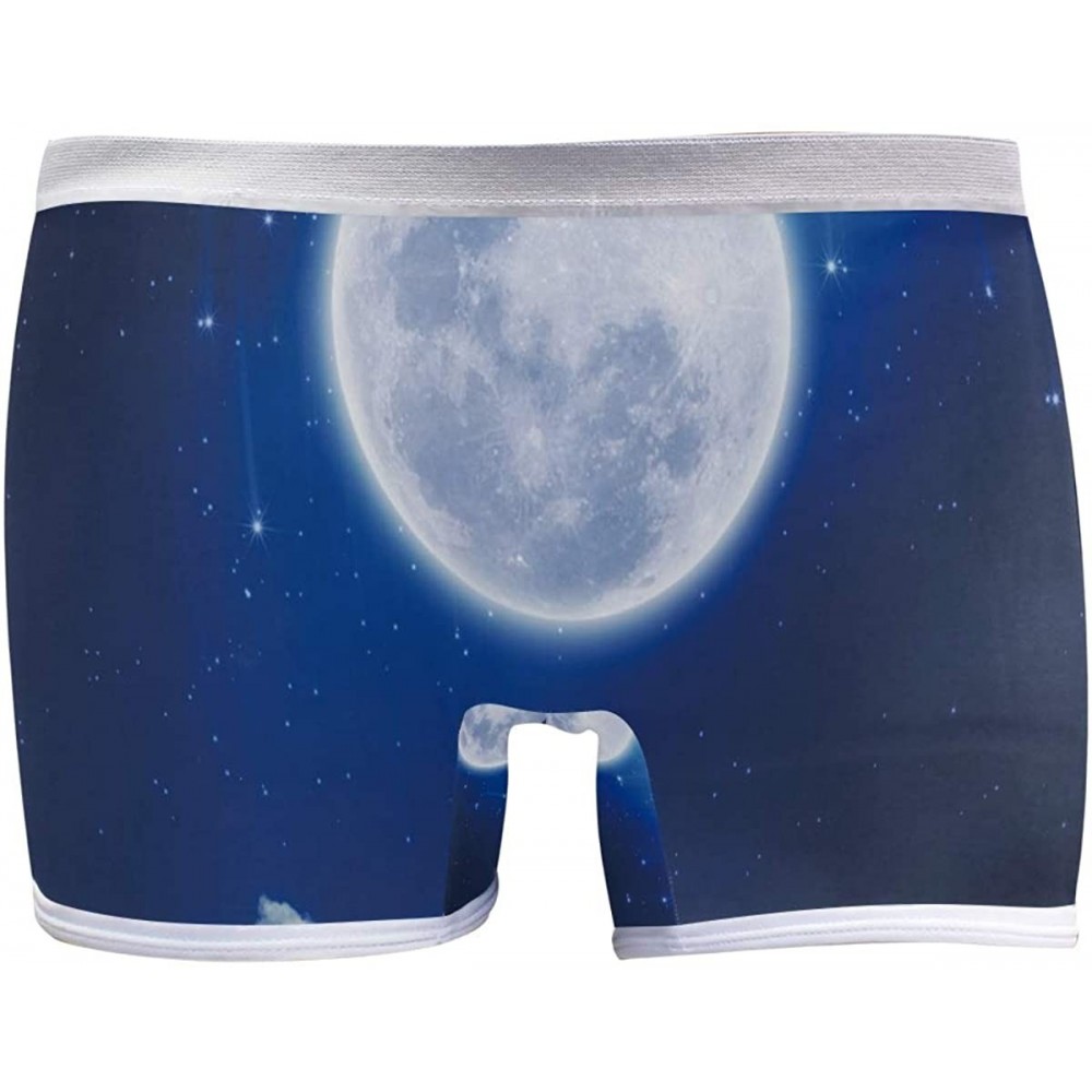 Panties Boyshort Panties Women's Elephant in Dry Tree Soft Underwear Briefs - Full Moon Falling Stars and Mysterious Light - ...