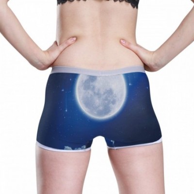 Panties Boyshort Panties Women's Elephant in Dry Tree Soft Underwear Briefs - Full Moon Falling Stars and Mysterious Light - ...