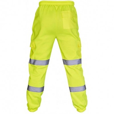 Boxer Briefs 2019 Newest Men Road Work High Visibility Overalls Casual Pocket Work Casual Trouser Pants - Green - C418NGR6525