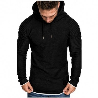 Thermal Underwear Plain Tees for Men- Workout Muscle Pleated Sleeve Longline T-Shirts Summer Sport Stylish Short Sleeve O-Nec...