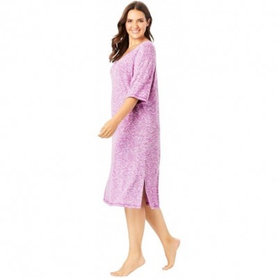 Nightgowns & Sleepshirts Women's Plus Size Short Marled Sleepshirt Nightgown - French Blue (2789) - CW199L3R3T3