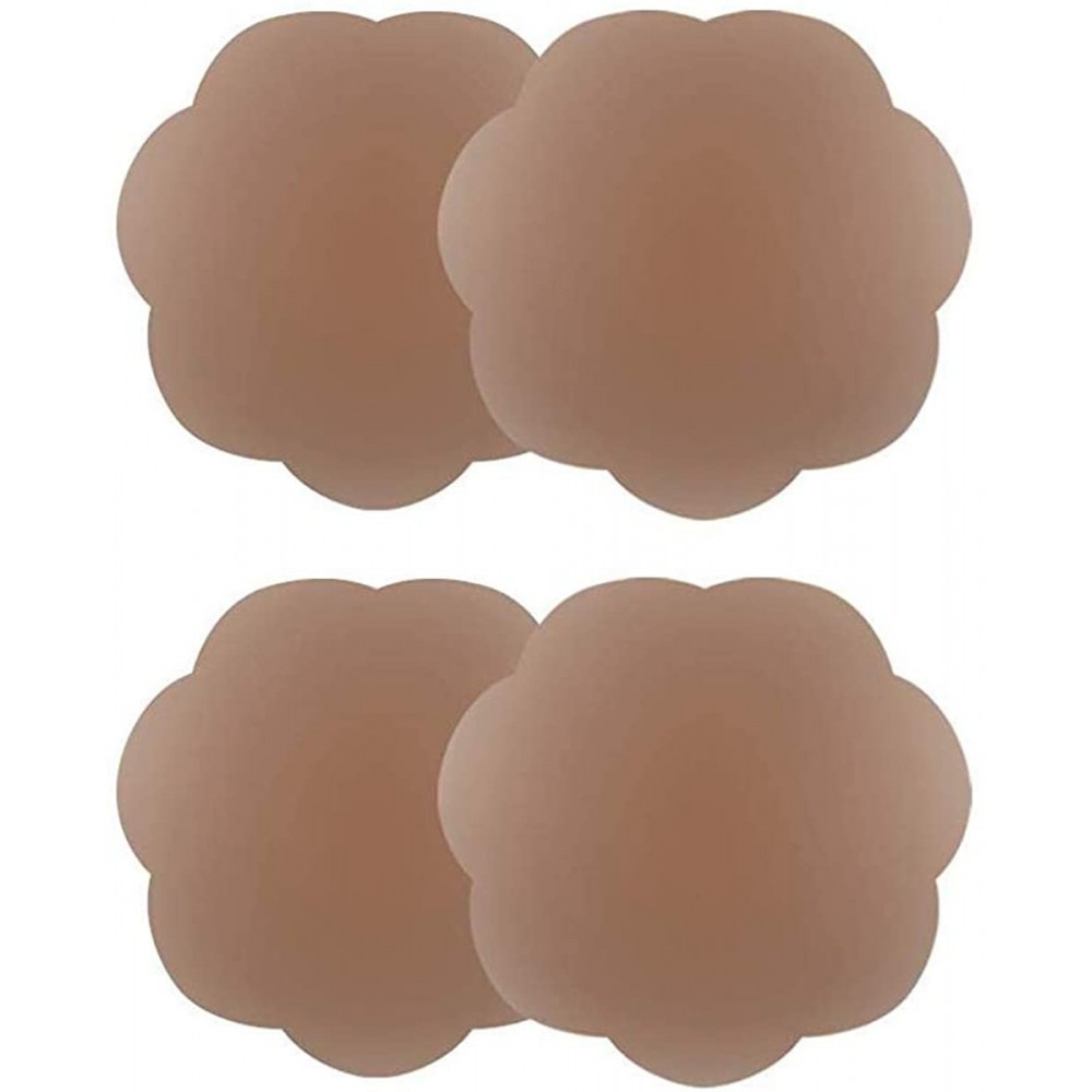 Accessories Nipplecovers Reusable Adhesive Silicone Breast Petals & Lift Pasties for Women - Brown(2 Pair Flower) - CM18HW7GA4O