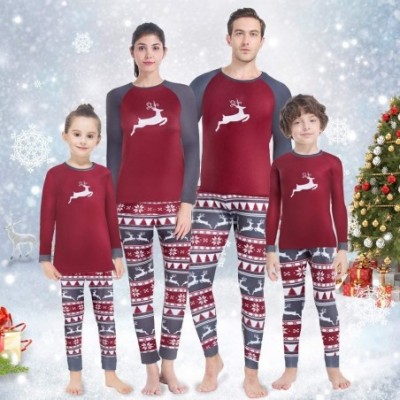 Thermal Underwear Family Christmas Pajamas Matching Set Fleece Lined Thermal Underwear - CQ18ZRS2WRY