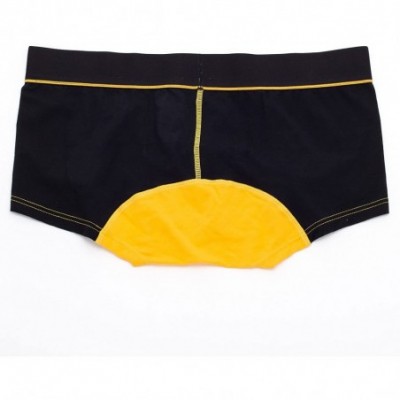 Briefs Men's Low Rise Pouch Trunks - Black / Yellow - C918GLEMC3G