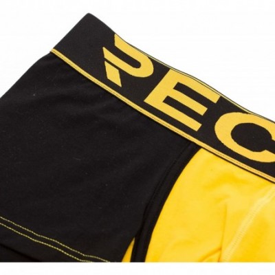 Briefs Men's Low Rise Pouch Trunks - Black / Yellow - C918GLEMC3G