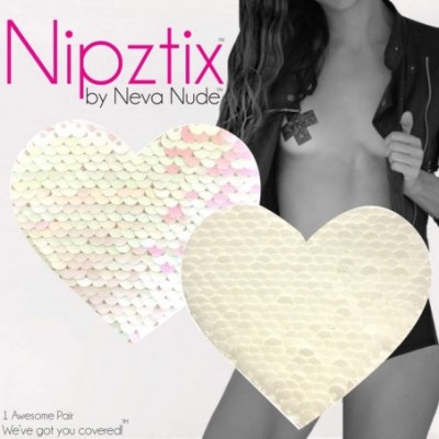 Accessories Flip and Sparkle Sequin Heart Nipztix Pasties Nipple Covers Medical Grade Adhesive Waterproof Made in USA - Princ...