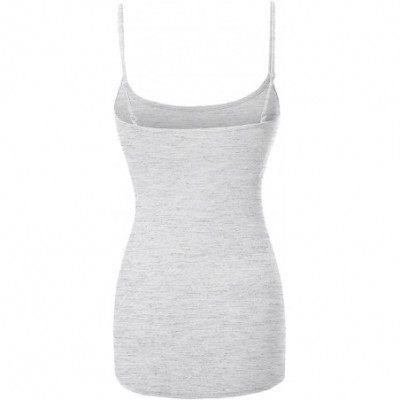 Camisoles & Tanks Women's Basic Solid Long Length Adjustable Spaghetti Strap Tank Top - Fwttk045 Oatmeal - CJ189NA67KG