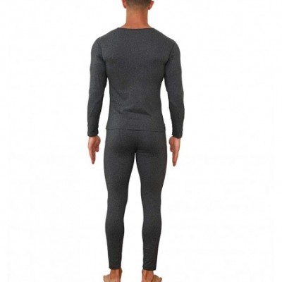 Thermal Underwear Men's Ultra Soft Long Johns Set- V-Neck Lined Seamless Thermal Underwear- Long Sleeve Base Layer with Fleec...