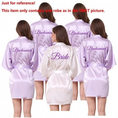 Robes Satin Kimono Wedding Party Getting Ready Robe with Glitters - B-light Purple (Maid of Honor) - CV18XNY2MC2