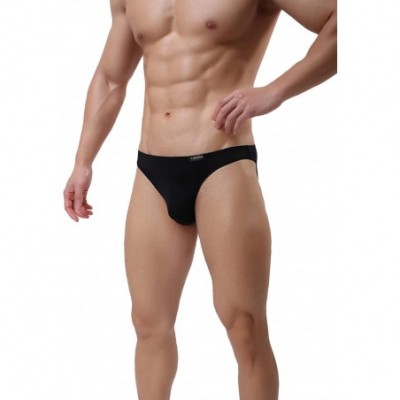 Briefs Men's Briefs Low Rise Ice Silk Bikinis Seamless Underwear - 02a-4pack - C312JIKMEAR