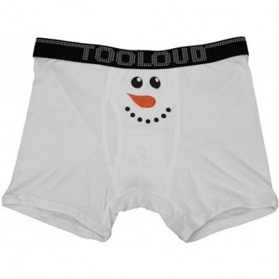 Boxer Briefs Snowman Face Christmas Boxer Briefs Holiday Underwear - White - CV11P69NSKB