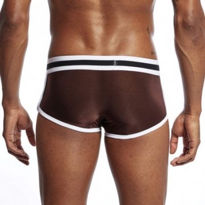 Boxer Briefs Men Sexy Underwear- Mens Letter Print Sports Bulge Pouch Boxer Briefs Shorts Underpants - Coffee - CQ18UQE0DNE