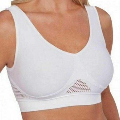 Thermal Underwear Air Permeable Cooling Summer Sport Yoga Wireless Bra - White - C818UD934C5