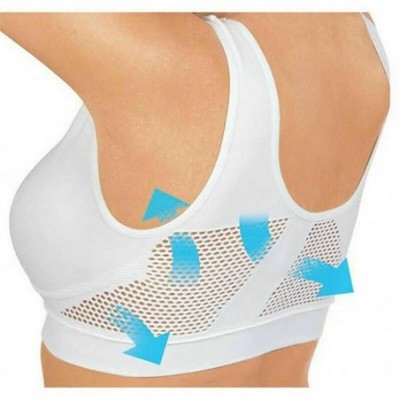 Thermal Underwear Air Permeable Cooling Summer Sport Yoga Wireless Bra - White - C818UD934C5