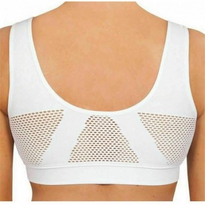 Thermal Underwear Air Permeable Cooling Summer Sport Yoga Wireless Bra - White - C818UD934C5