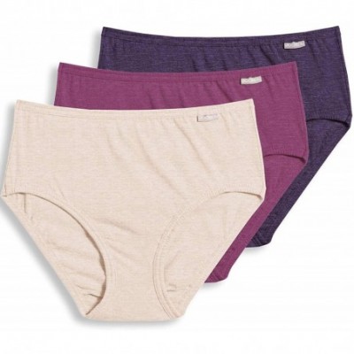 Panties Women's Underwear Plus Size Elance Hipster - 3 Pack - Oatmeal/Boysenberry/Perfect Purple - CJ18QRCOT07