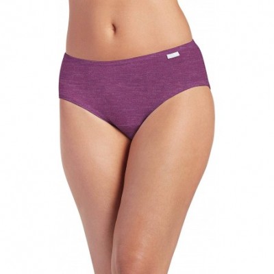 Panties Women's Underwear Plus Size Elance Hipster - 3 Pack - Oatmeal/Boysenberry/Perfect Purple - CJ18QRCOT07