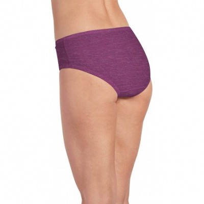 Panties Women's Underwear Plus Size Elance Hipster - 3 Pack - Oatmeal/Boysenberry/Perfect Purple - CJ18QRCOT07