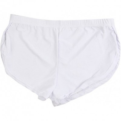 Boxer Briefs Under Wear Men Sexy Underwear Letter Pure Color Boxer Briefs Shorts Bulge - White - C1196G2IHAT