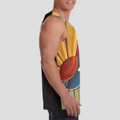 Undershirts Men's Fashion Sleeveless Shirt- Summer Tank Tops- Athletic Undershirt - Thanksgiving Turkey Fall Leaf - CE19D8092KU