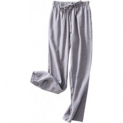 Bottoms Women's Pure Cotton Flannel Classic Sleepwear Soft Lounge Long Placid Pajama Pants - Grey - C018N9TASQ6