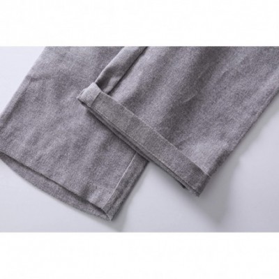 Bottoms Women's Pure Cotton Flannel Classic Sleepwear Soft Lounge Long Placid Pajama Pants - Grey - C018N9TASQ6