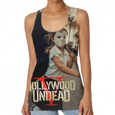 Camisoles & Tanks Hollywood Undead Five Womens Super Soft Camisole Stretch Casual Premium Tank Tops Black - CY197R32LX2