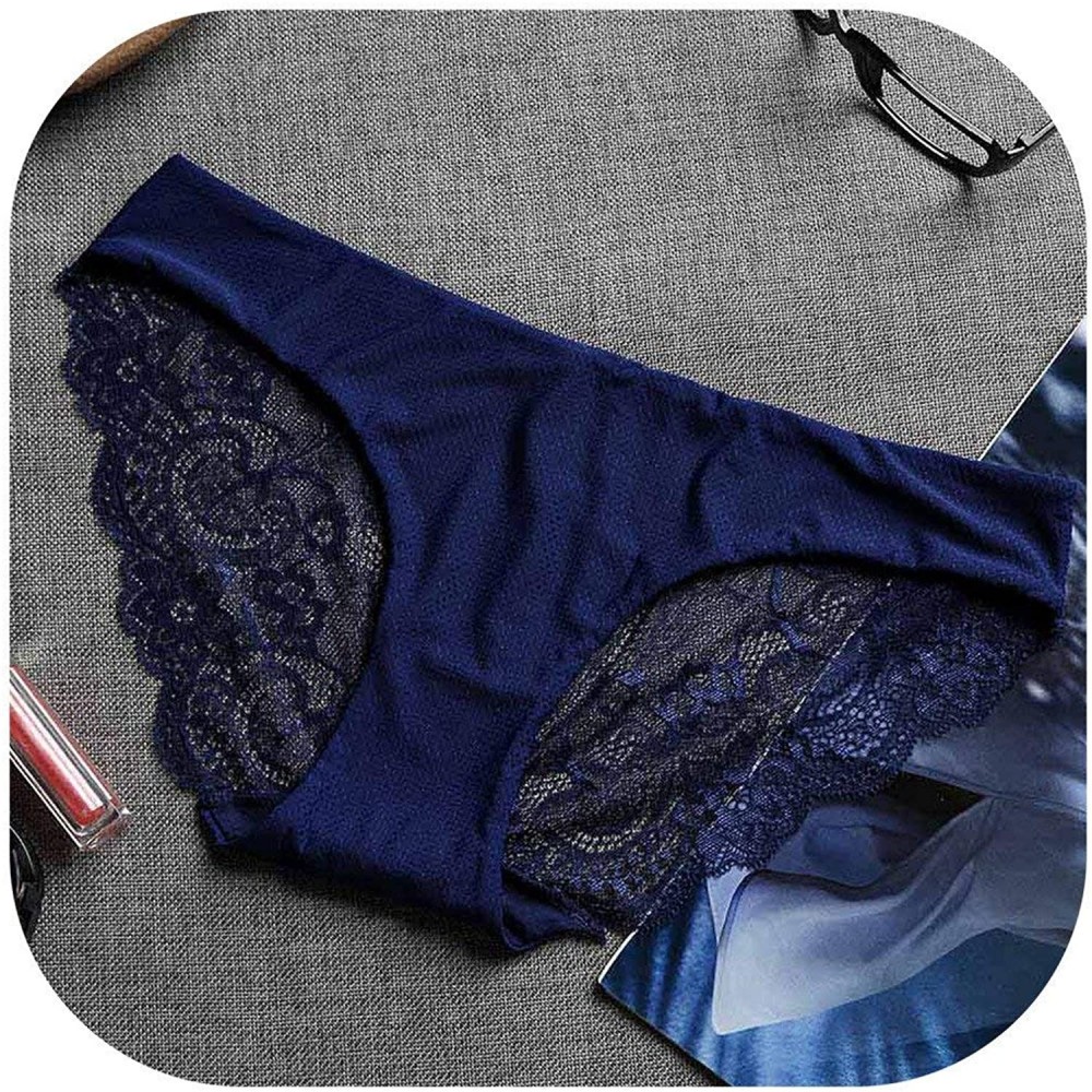 Panties Women Briefs Seamless Panties Underwear Lace Panties Low-Rise Panties Cotton Lingerie - Tqblue - C618U3UI9KU