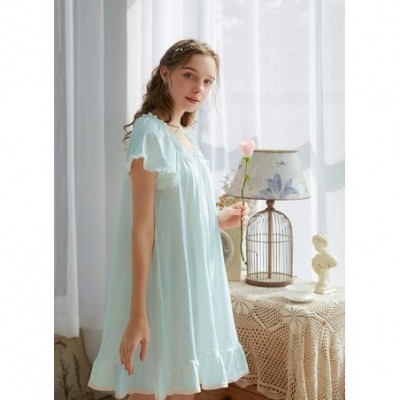 Nightgowns & Sleepshirts Women's Vintage Victorian Sleepwear Sleeveless/Short/Long Sleeve Sheer Nightgown Pajamas Nightwear L...