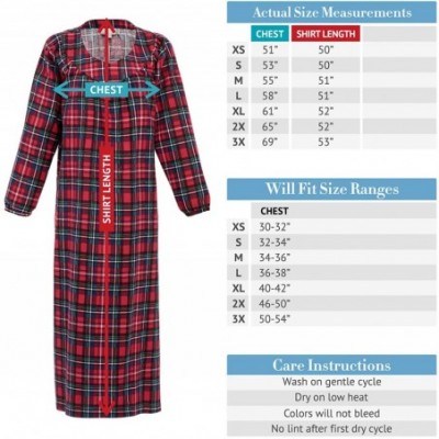 Nightgowns & Sleepshirts Women's Cotton Flannel Nightgown- Long Soft Sleep Dress- XL Red and Black Tartan Plaid (A0497Q42XL) ...