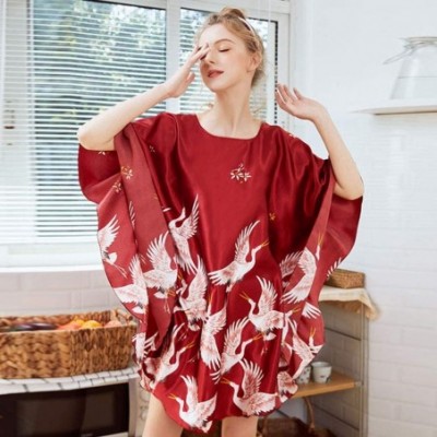 Robes Women's Short Kimono Robe Dressing Gown Robes Bathrobe Women Sleepwear Satin Nightdress Lingerie Underwear Nightdress -...