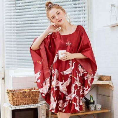 Robes Women's Short Kimono Robe Dressing Gown Robes Bathrobe Women Sleepwear Satin Nightdress Lingerie Underwear Nightdress -...