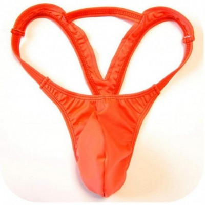 G-Strings & Thongs Sexy Men Pouch Thongs Lingerie Underwear Double Solid G-Strings Jockss - Orange - CP198UCNIWT