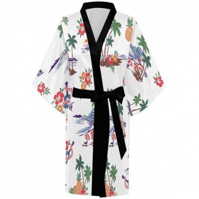 Robes Custom Hawaiian Shore Scenery Women Kimono Robes Beach Cover Up for Parties Wedding (XS-2XL) - Multi 1 - C4190ZDGZZ6